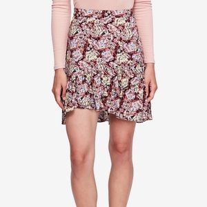Free People High Low Floral Mini Skirt Ruffle Hem